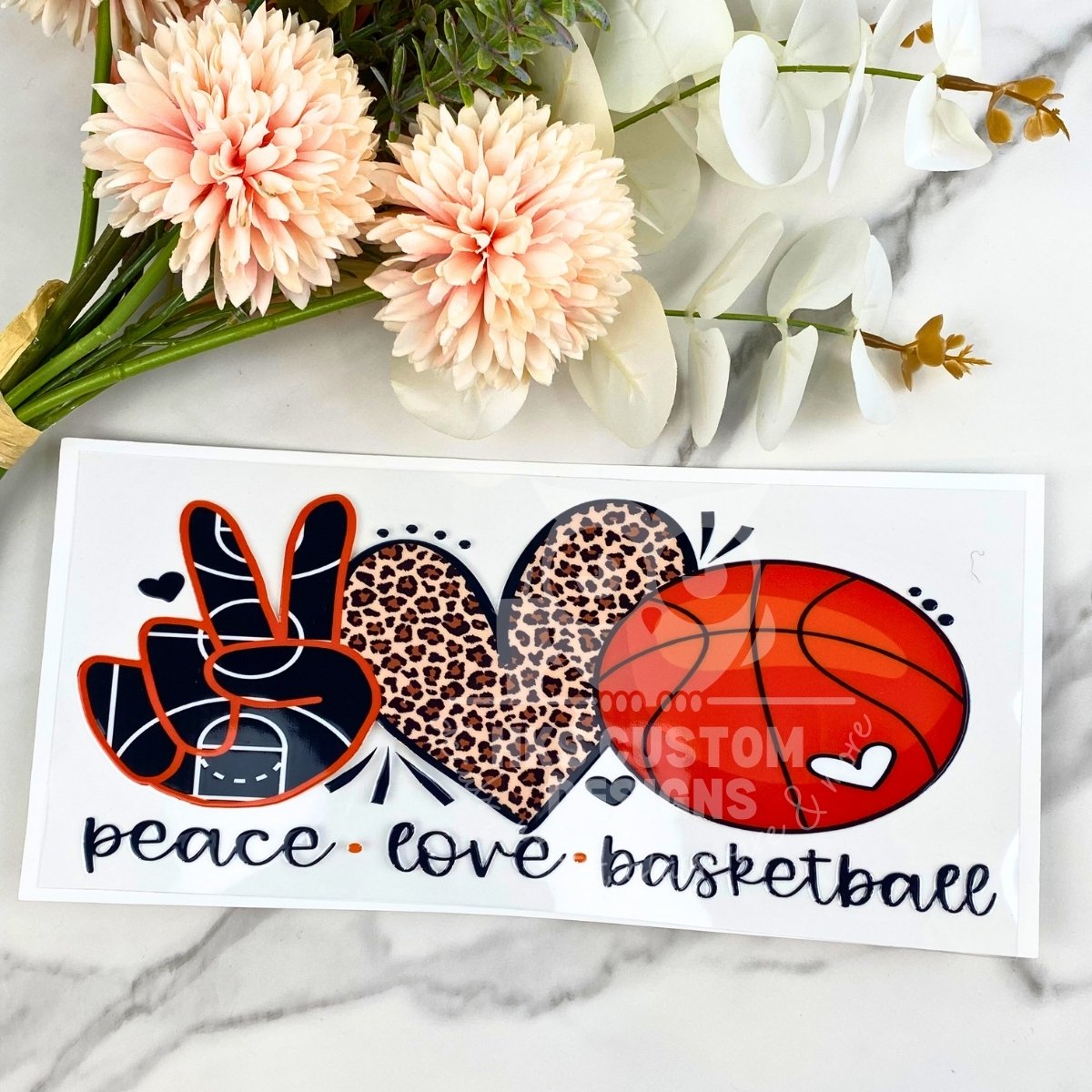 Peace Love Basketball | 16 oz UV DTF Wrap