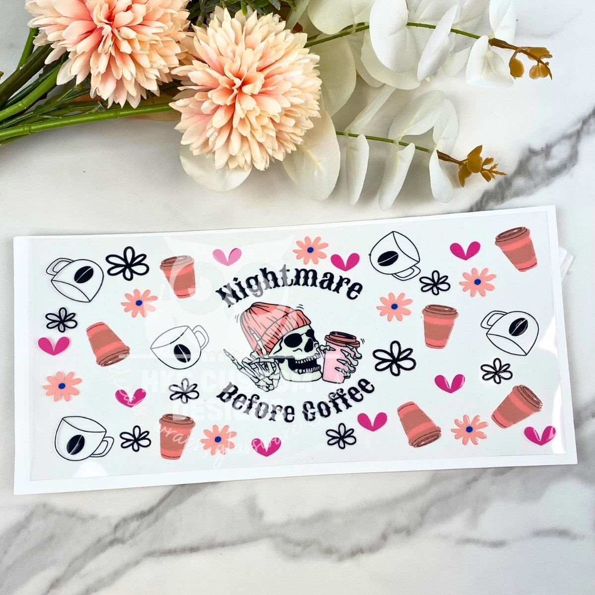 Nightmare Before Coffee | 16 oz UV DTF Wrap