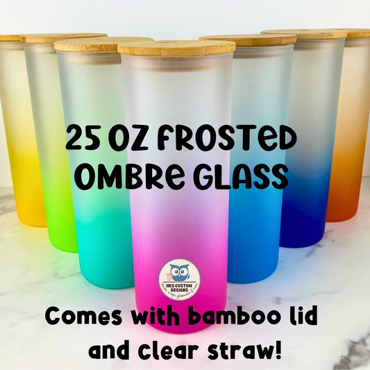 25 oz Frosted Ombre Glass