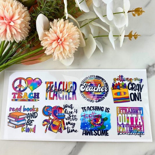 Teacher Small Designs | 16 oz UV DTF Wrap