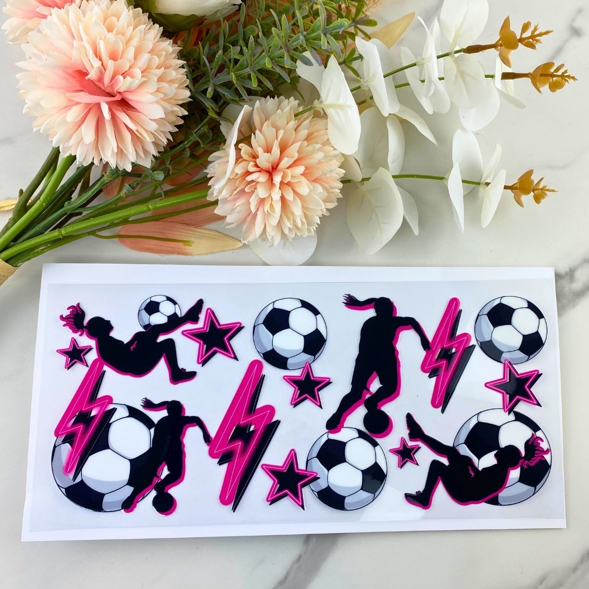 Soccer Lightning | 16 oz UV DTF Wrap