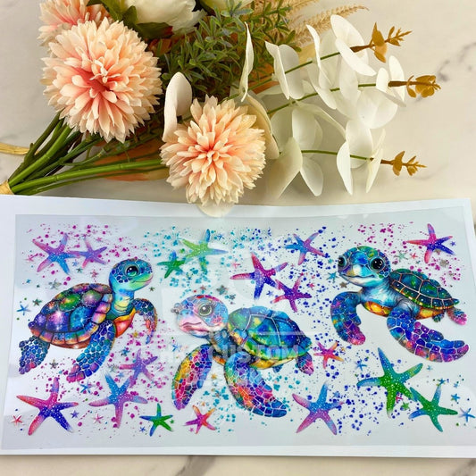 Sparkle Turtles | 40 oz UV DTF Wrap