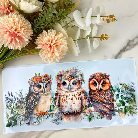 Floral Owl | 40 oz UV DTF Wrap