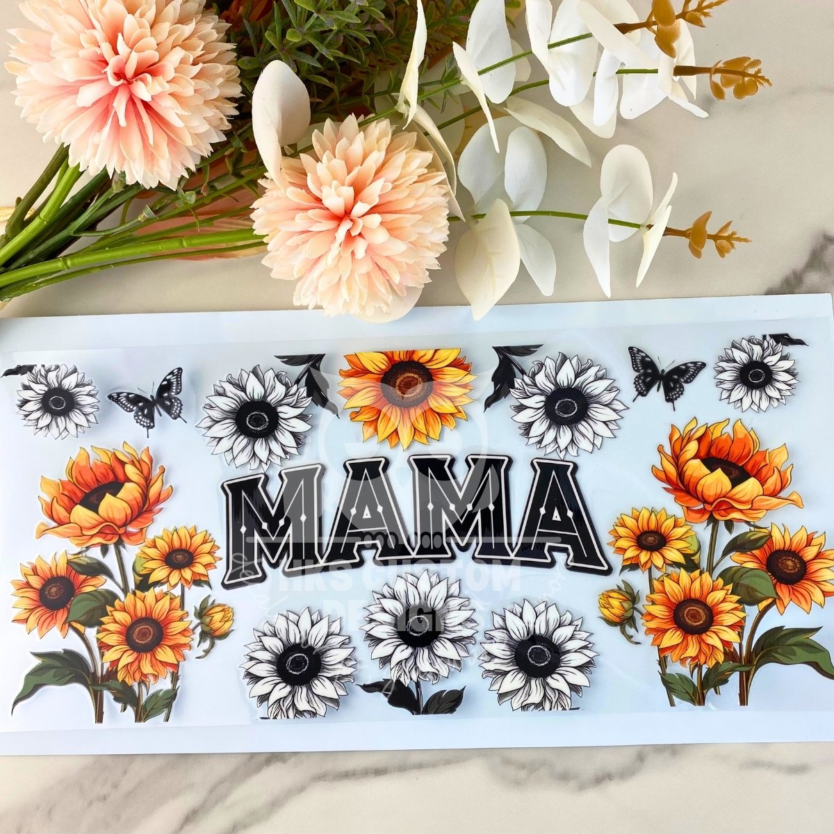 Mama Sunflower | 40 oz UV DTF Wrap