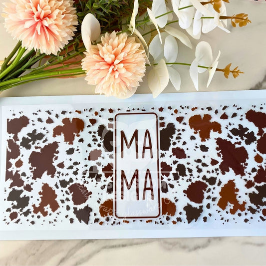 Mama Cowprint | 40 oz UV DTF Wrap
