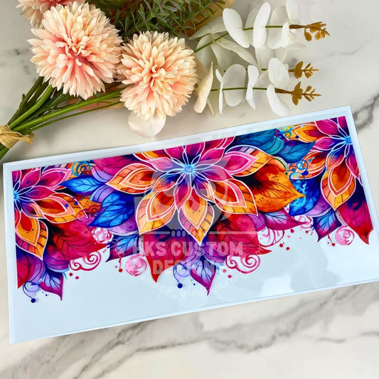 Floral Mandala | 40 oz UV DTF Wrap