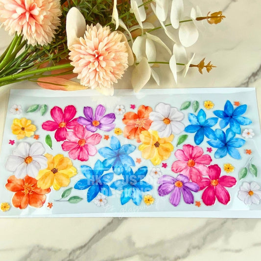 Colorful Flowers | 40 oz UV DTF Wrap