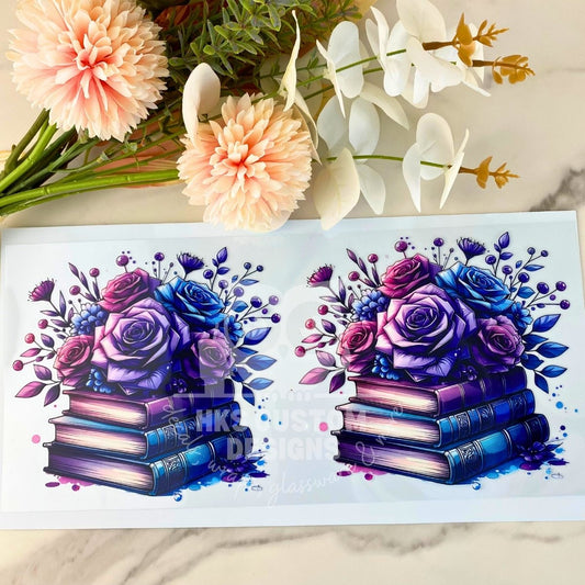 Floral Books2 | 40 oz UV DTF Wrap