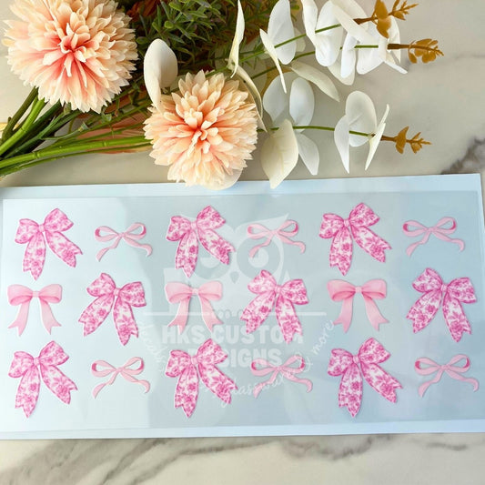 Pink Bows | 40 oz UV DTF Wrap