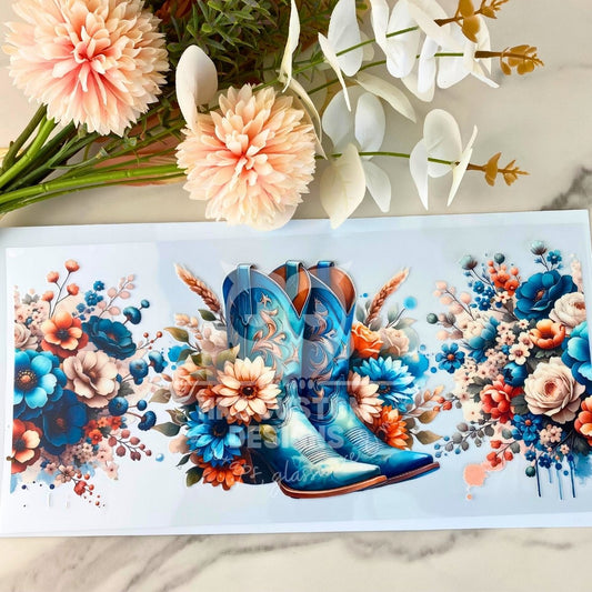 Floral Boots | 40 oz UV DTF Wrap