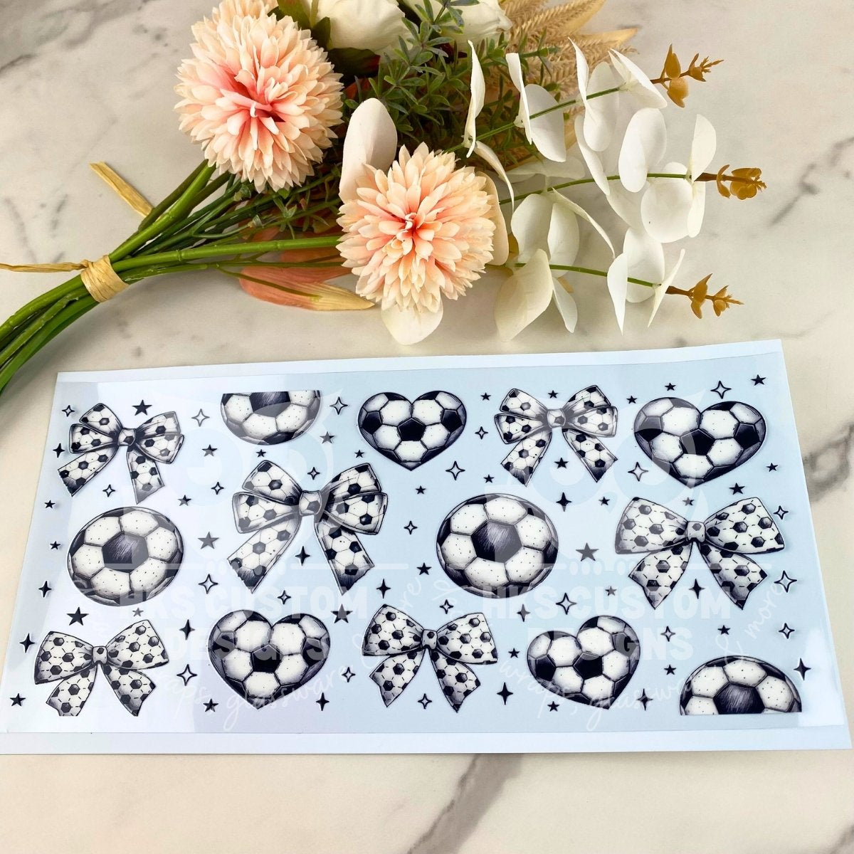 Soccer and Bows | 40 oz UV DTF Wrap
