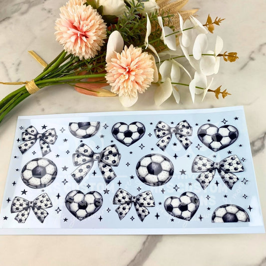 Soccer and Bows | 40 oz UV DTF Wrap