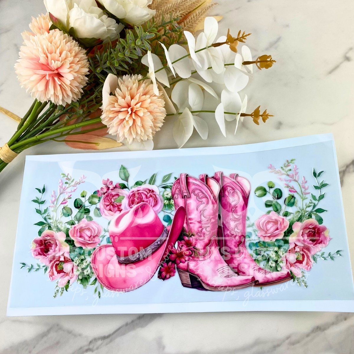 Pink Western | 40 oz UV DTF Wrap