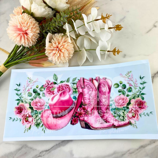 Pink Western | 40 oz UV DTF Wrap