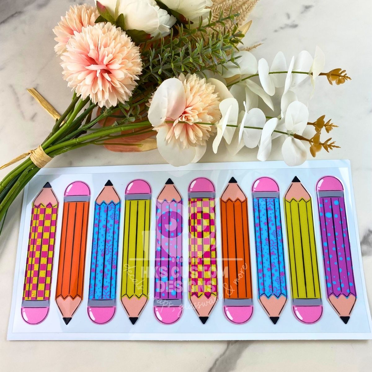 Colorful Pencils | 40 oz UV DTF Wrap