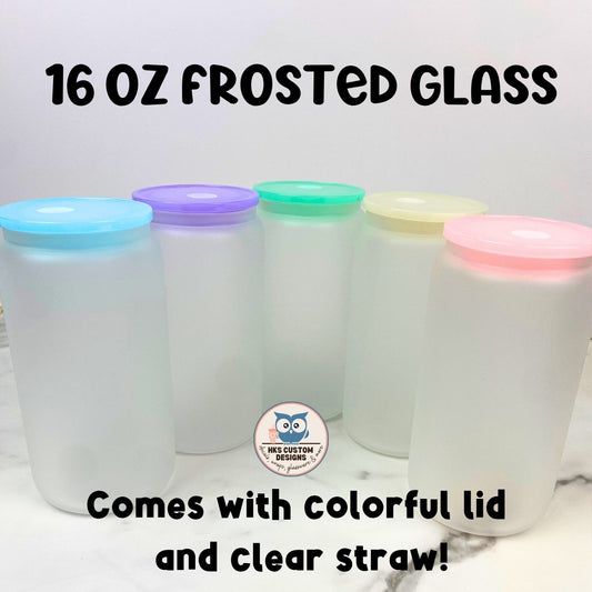 16 oz Frosted Glass