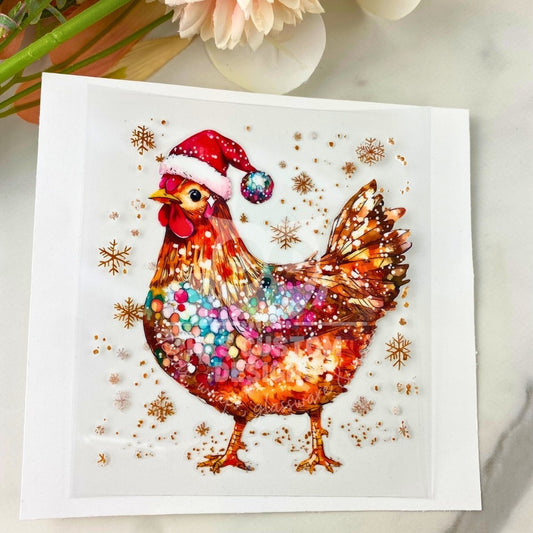 Christmas Chicken | 4" UV DTF Decal