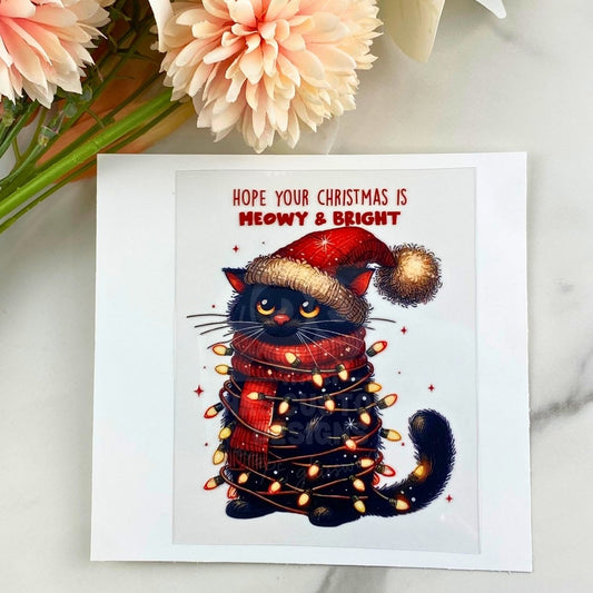 Christmas Cat | 4" UV DTF Decal