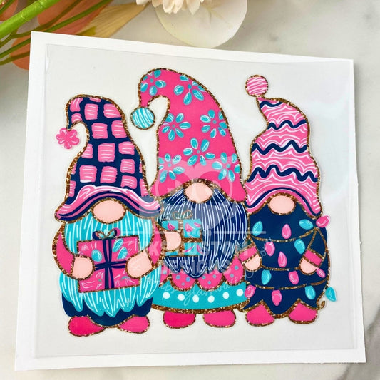 Pink Christmas Gnomes | 4" UV DTF Decal