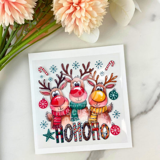 HoHoHo Reindeer | 4" UV DTF Decal