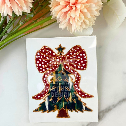 Red Bow Tree | 4" UV DTF Decal