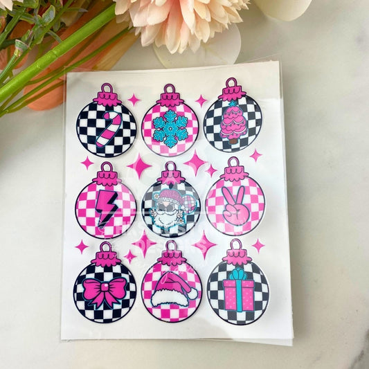 Checkered Ornaments | 4" UV DTF Decal