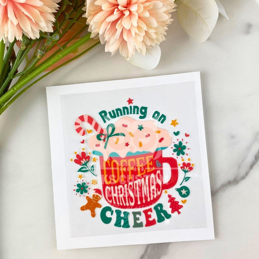 Coffee and Christmas Cheer | 4" UV DTF Decal