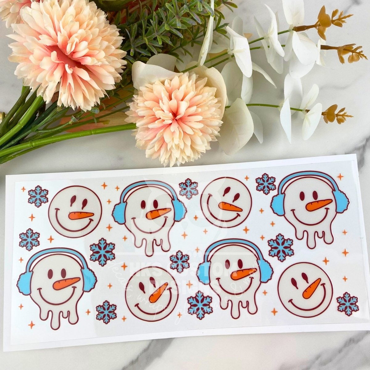 Happy Snowman | 16 oz UV DTF Wrap
