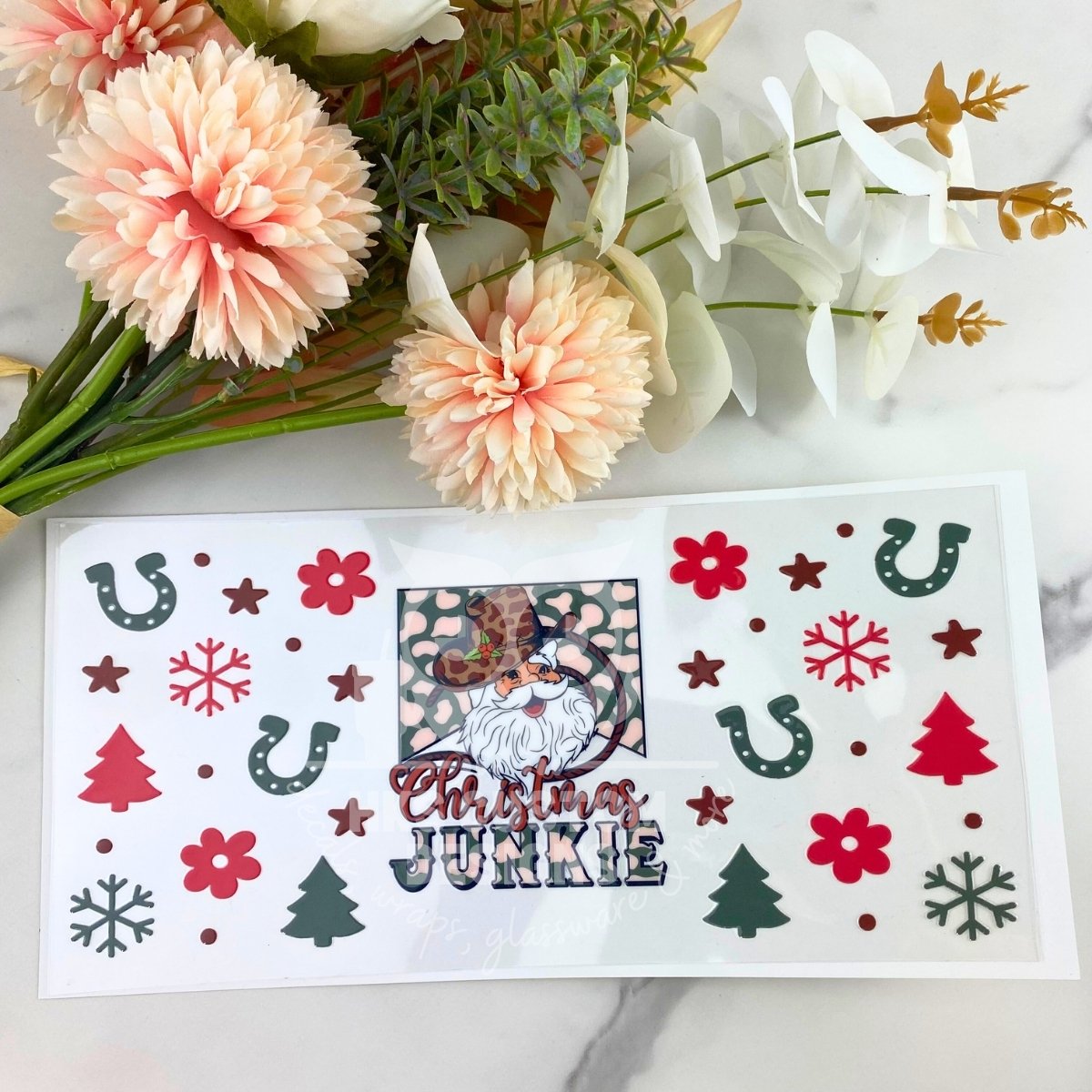 Western Christmas Junkie | 16 oz UV DTF Wrap