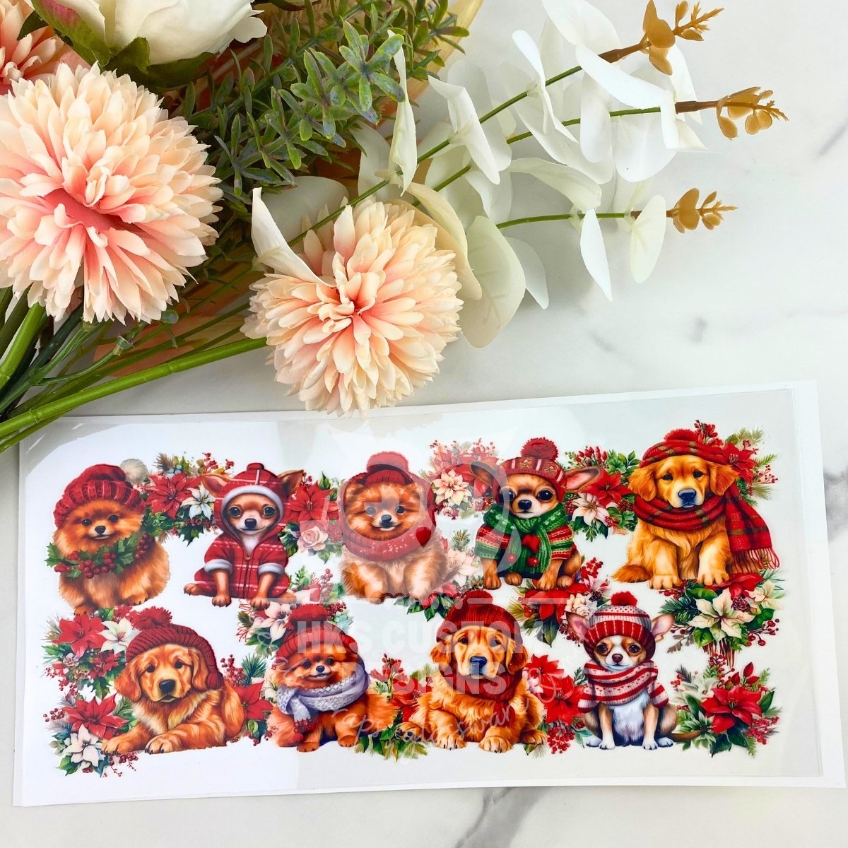Christmas Dogs | 16 oz UV DTF Wrap