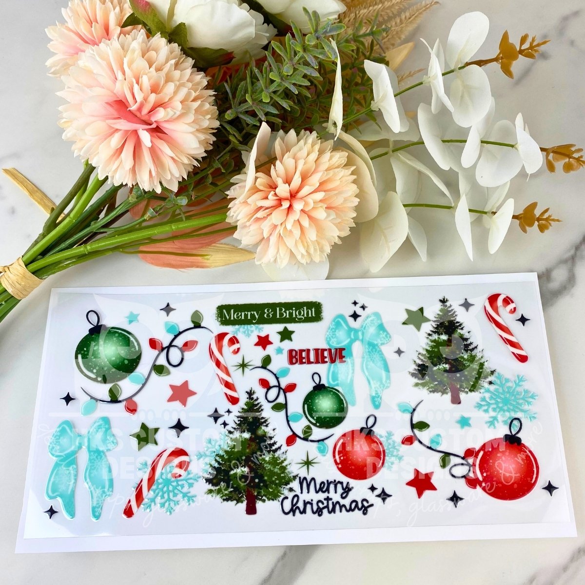 Merry and Bright Believe | 16 oz UV DTF Wrap