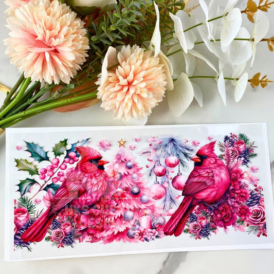 Pink Christmas Cardinals
