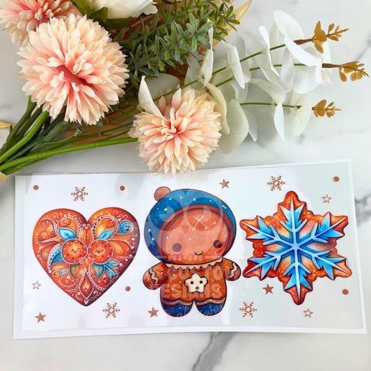 Cute Gingerbread Cookies | 16 oz UV DTF Wrap