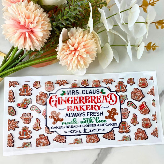 Gingerbread Bakery | 16 oz UV DTF Wrap