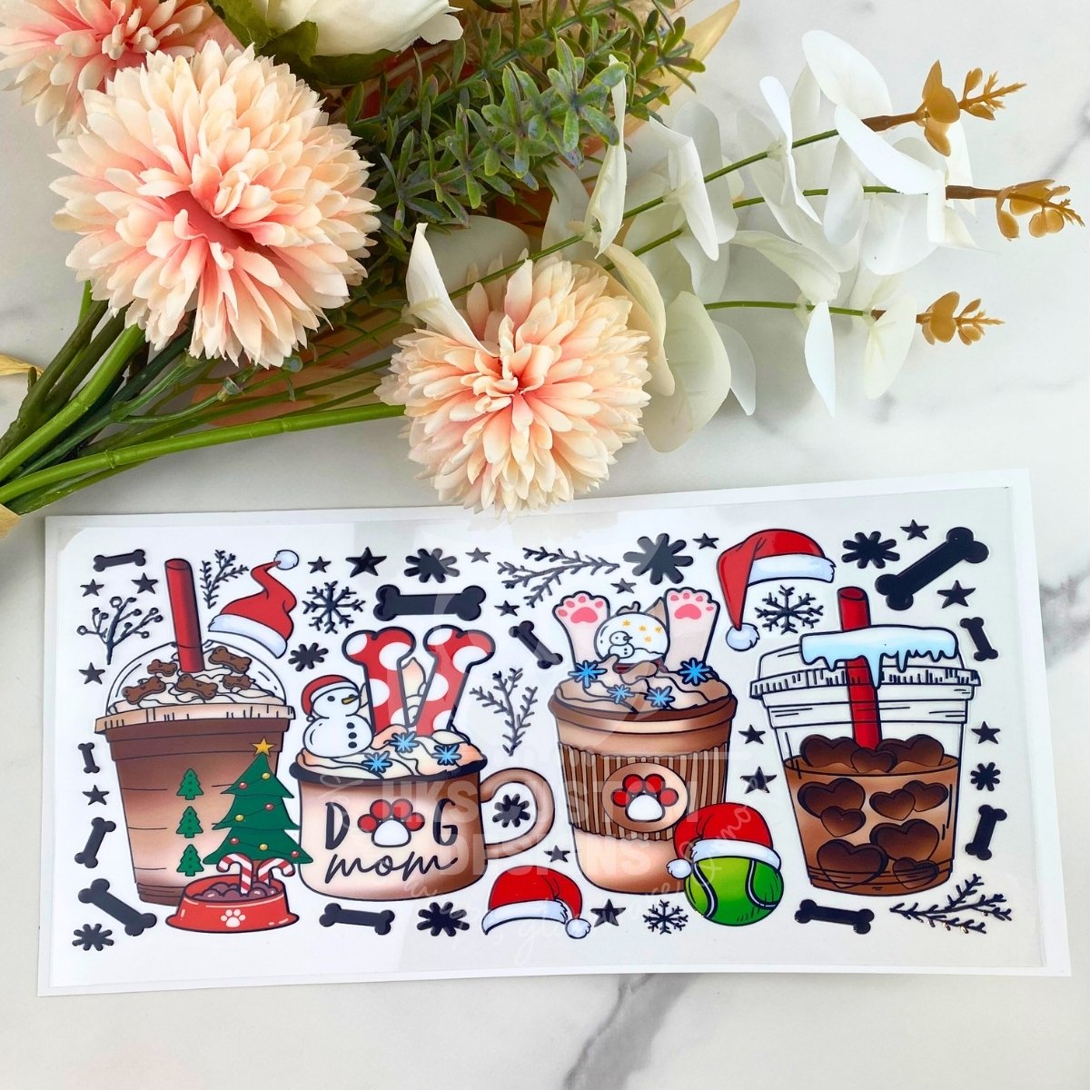 Dog Mom Coffee Cup | 16 oz UV DTF Wrap