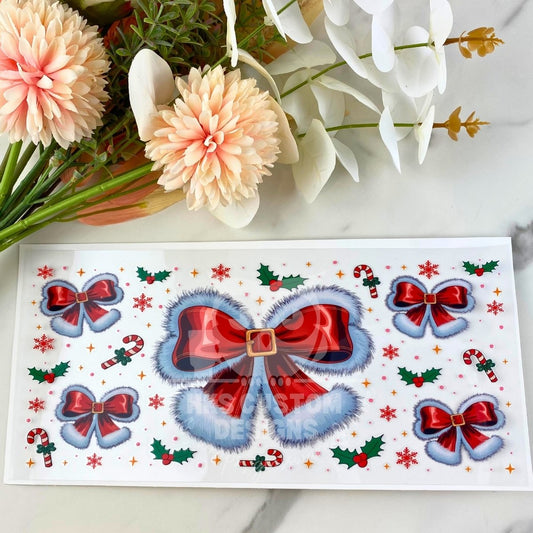 Mrs. Claus Bow | 16 oz UV DTF Wrap