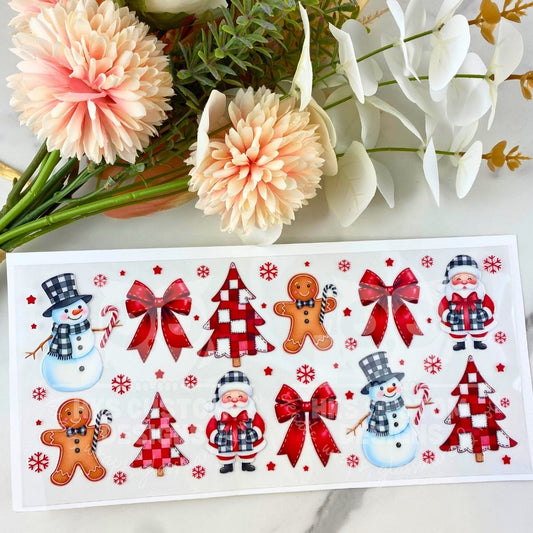 Checkered Christmas | 16 oz UV DTF Wrap