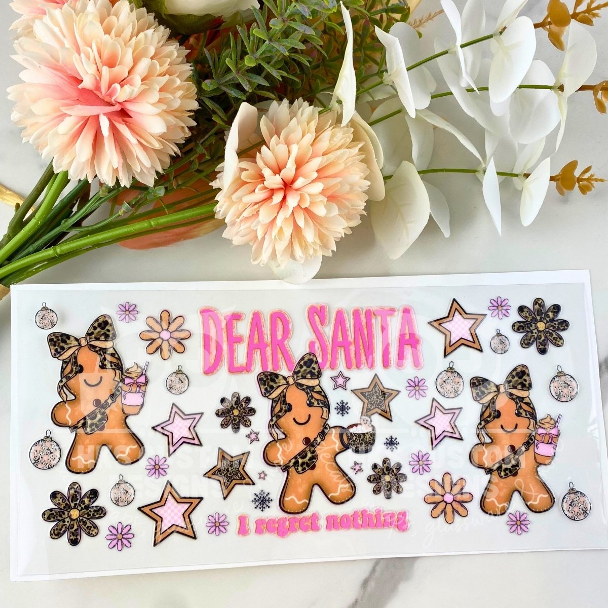 Dear Santa I Regret Nothing | 16 oz UV DTF Wrap