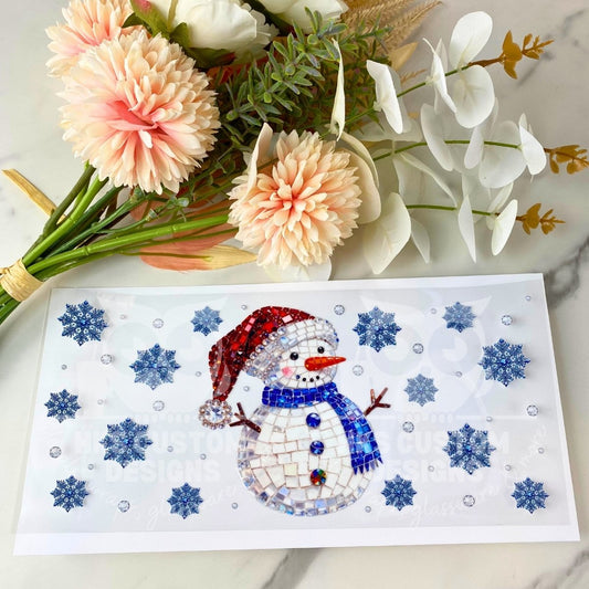 Bling Snowman | 16 oz UV DTF Wrap