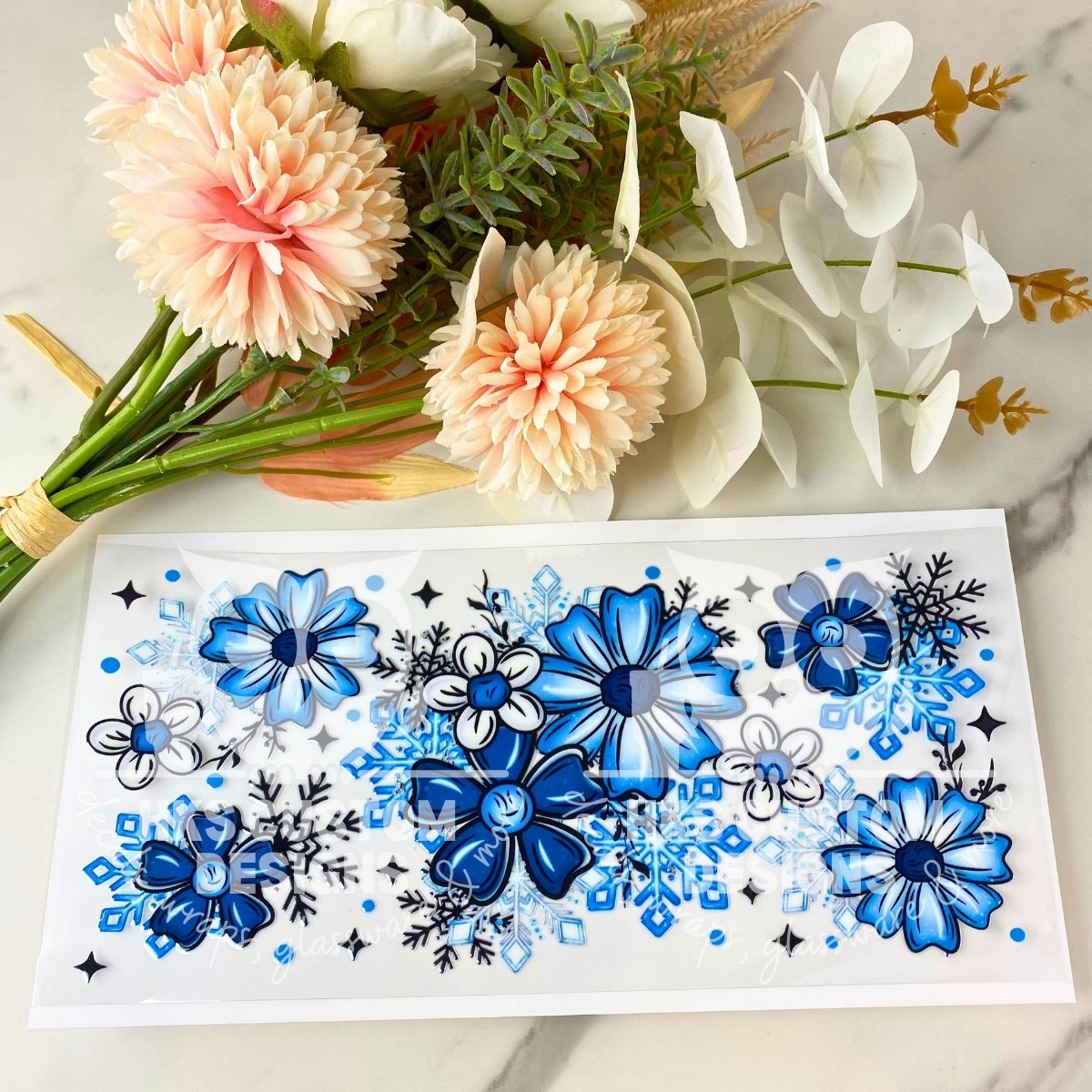 Winter Floral | 16 oz UV DTF Wrap