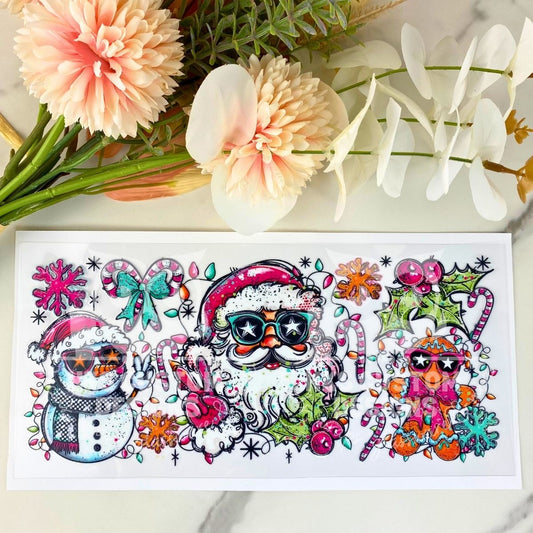 Peace Santa Sunglasses | 16 oz UV DTF Wrap
