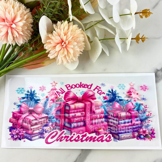 All Booked for Christmas | 16 oz UV DTF Wrap