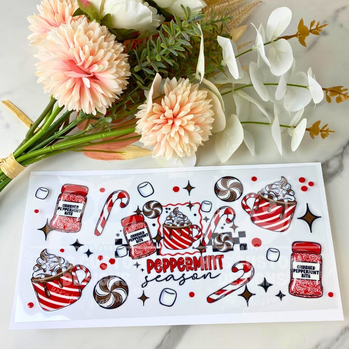 Peppermint Season | 16 oz UV DTF Wrap