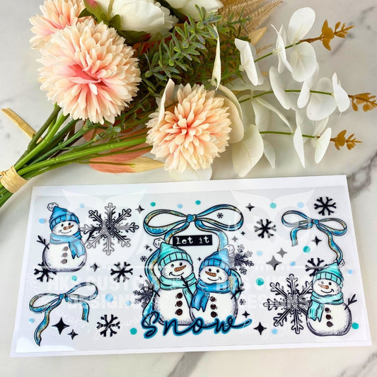 Let it Snow Snowmen | 16 oz UV DTF Wrap