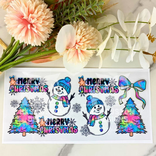 Colorful Merry Christmas2 | 16 oz UV DTF Wrap