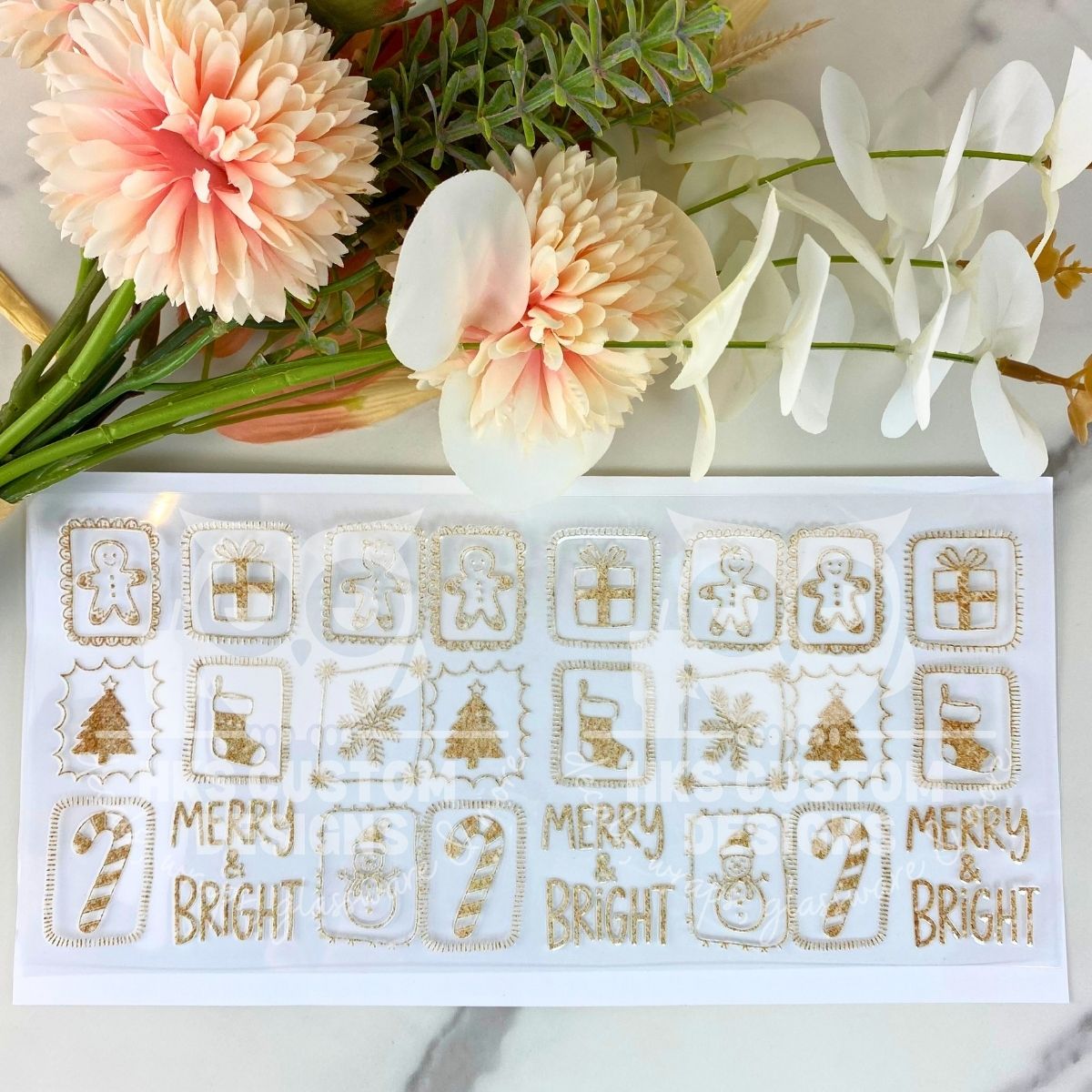 Christmas Stamps | 16 oz UV DTF Wrap