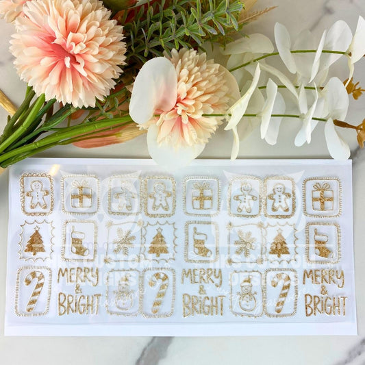 Christmas Stamps | 16 oz UV DTF Wrap