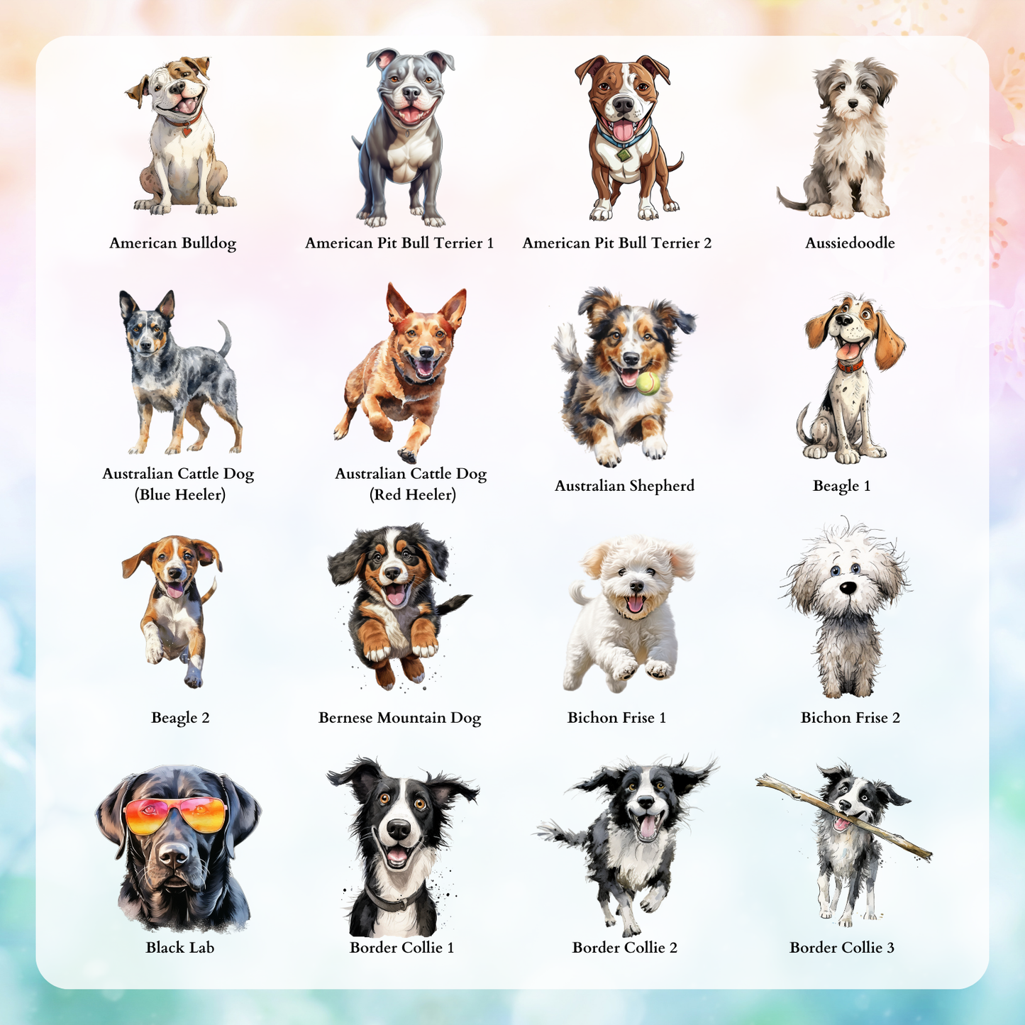 Dog Breed Decals | 4" UV DTF Decal