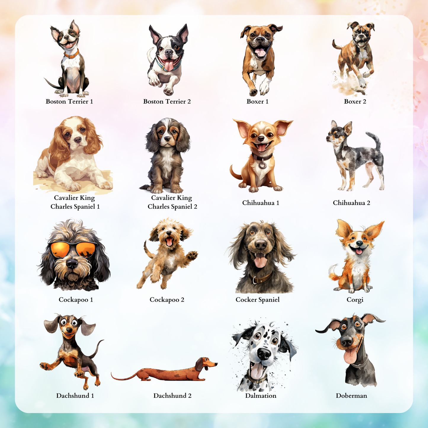 Dog Breed Decals | 4" UV DTF Decal