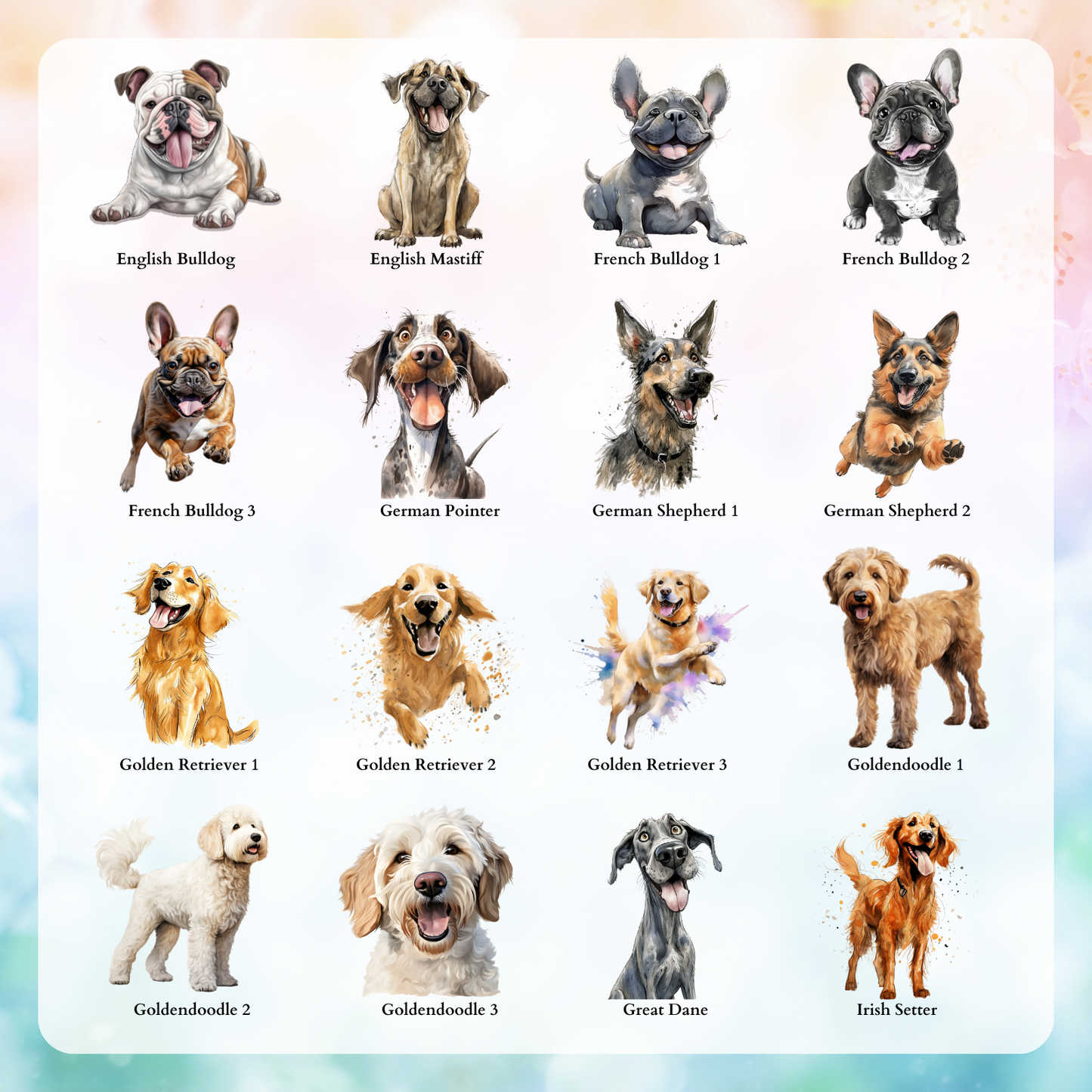 Dog Breed Decals | 4" UV DTF Decal